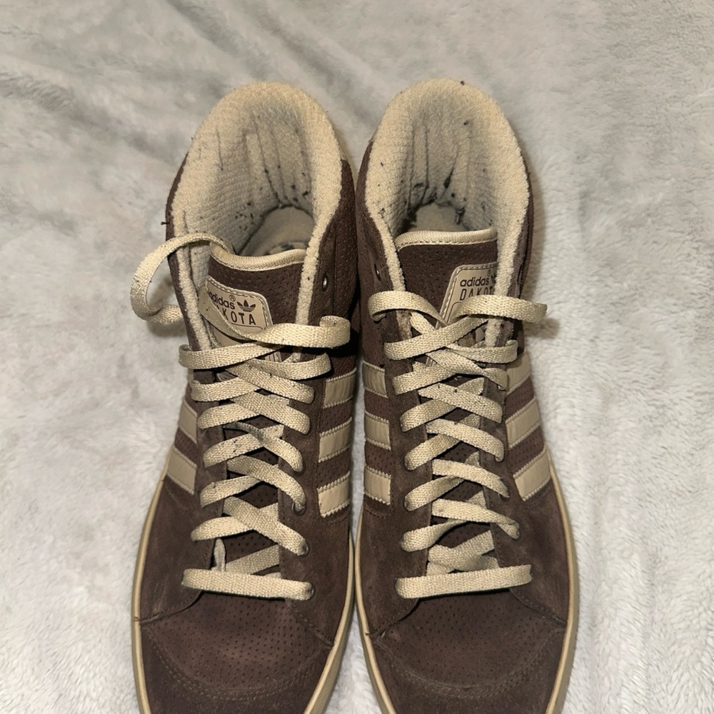 Vintage Adidas Men’s Brown Suede High Top Shoes Size 10.5 Made In Indonesia